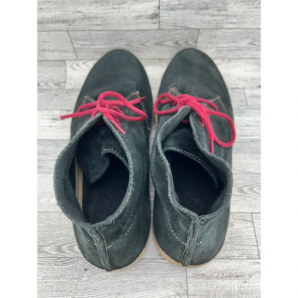 Crocs Men Desert Chukka Boots Charcoal Grey Suede Pink Laces 14669 Size 13